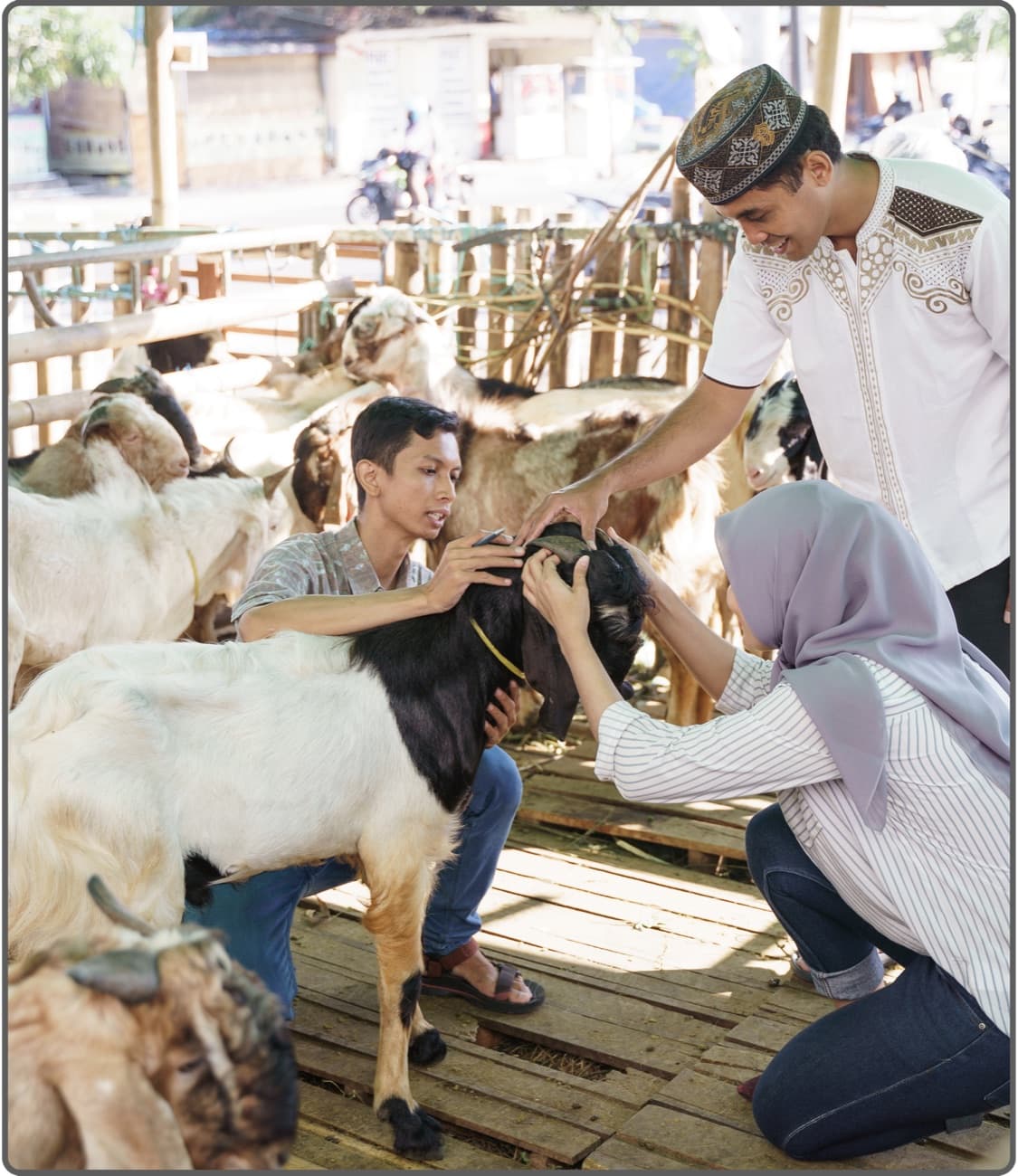 A family preparing their Qurbani in Indonesia
